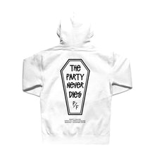 Load image into Gallery viewer, The Party Never Dies Hoodie (WHITE)