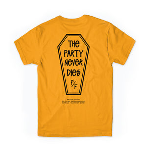 The Party Never Dies Tee (GOLD)