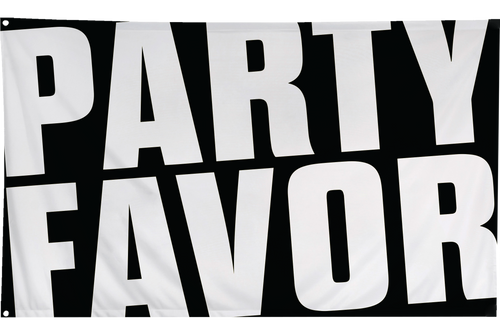 Party Favor Large Festival Flag - Black/White