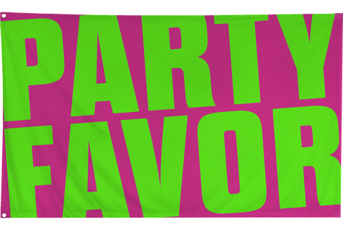 Party Favor Large Festival Flag - Pink/Lime Green