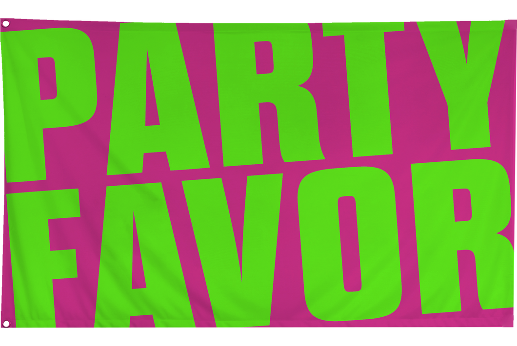 Party Favor Large Festival Flag - Pink/Lime Green