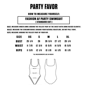 FASHION AF PARTY SWIMSUIT - BLACK (Standard Cut)