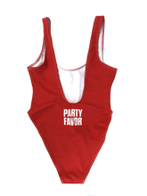 Load image into Gallery viewer, FASHION AF PARTY SWIMSUIT - RED (High Cut Sides / Low Back)