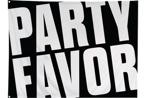 Party Favor Small Festival Flag - Black/White