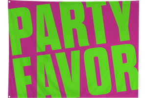 Party Favor Small Festival Flag - Pink/Lime Green